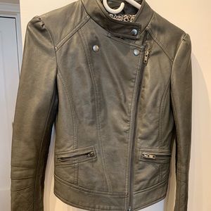 Jessica Simpson Faux Leather Jacket GREY XS